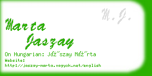 marta jaszay business card